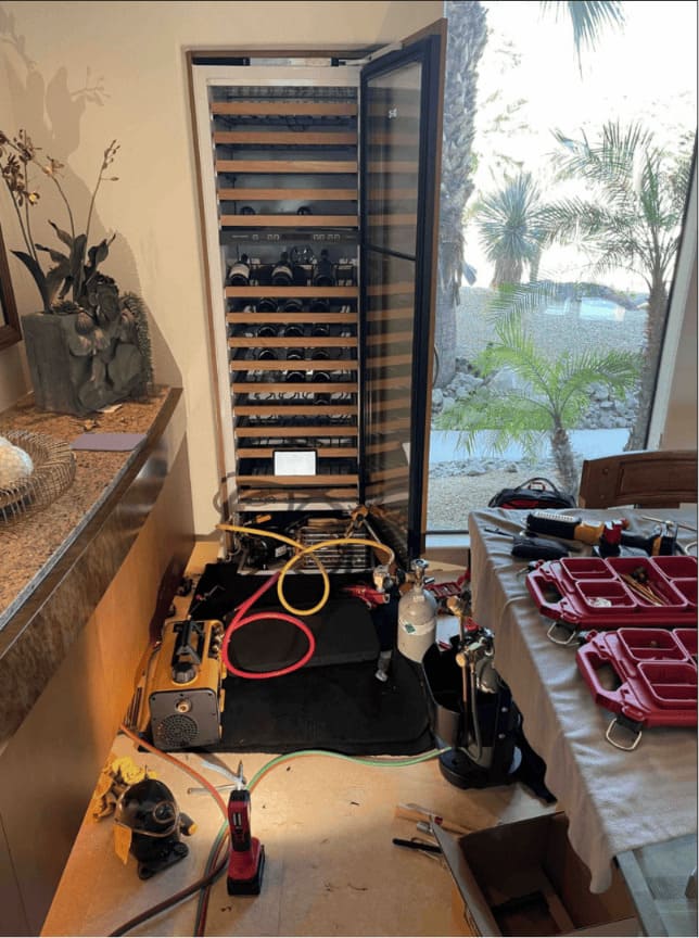 Sub-Zero wine column repair in a Miami home