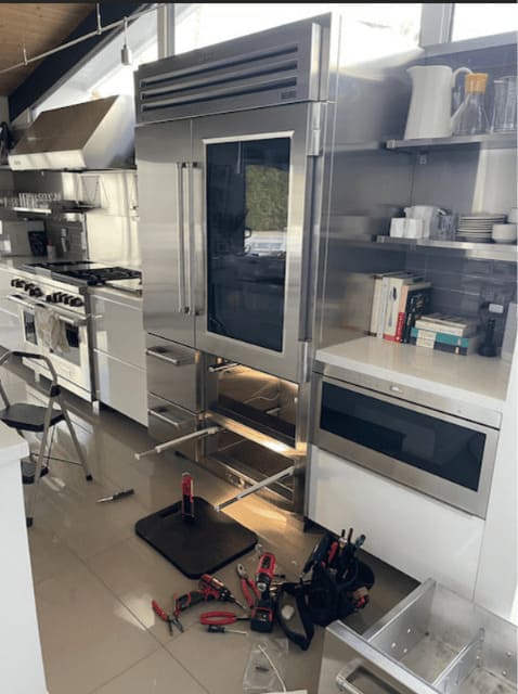 Sub-Zero PRO 48 glass-door refrigerator serviced in Miami