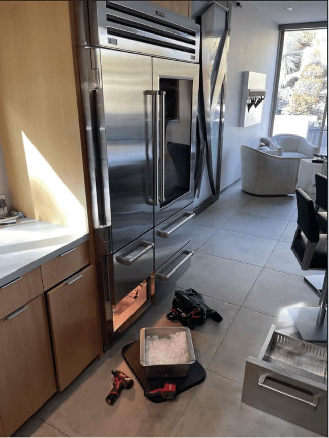Sub-Zero PRO 48 refrigerator ice maker repair in a Miami home